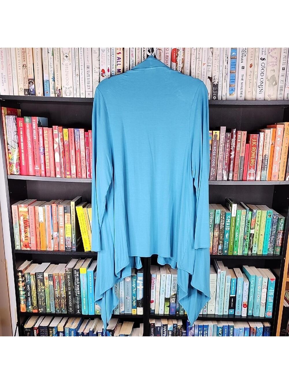 J.Jill Wearever Collection XL Blue Waterfall Open Front Cardigan - Picture 6 of 6
